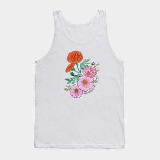 October Birth Flowers Marigolds and Cosmos Tank Top